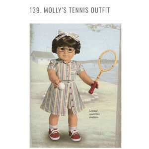 18" American Girl Doll 1997 Molly's Tennis Outfit Shirt,Skirt,Shorts,Shoes RARE!
